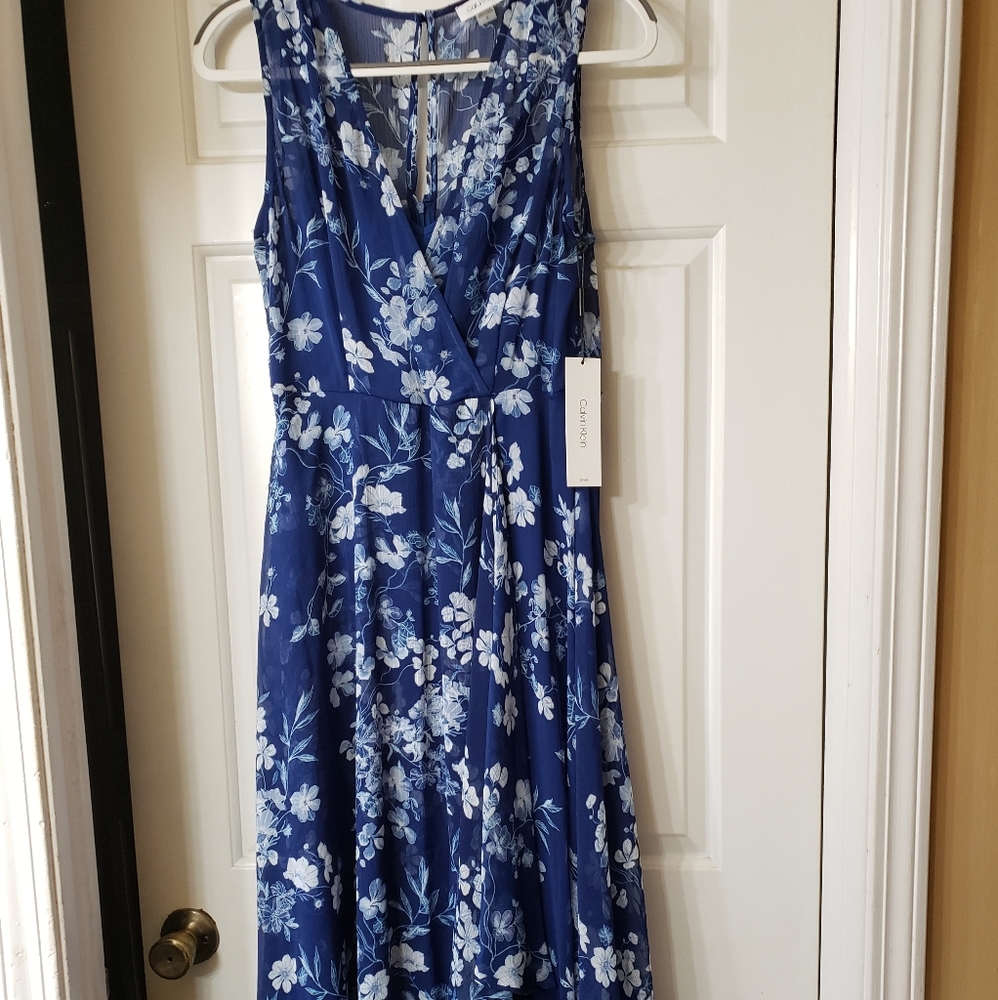 Calvin Klein Sleeveless Foral Dress NWT